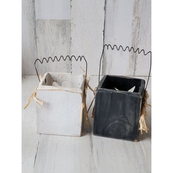 Halloween wooden box ghost witch set home decor figure - Picture 6 of 11